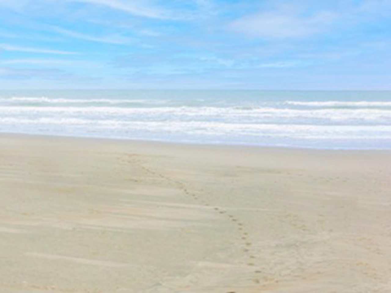 「九十九里ビーチタワー」の目の前は砂浜と穏やかな海が広がる。