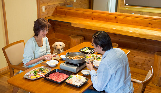 コテージでケータリング